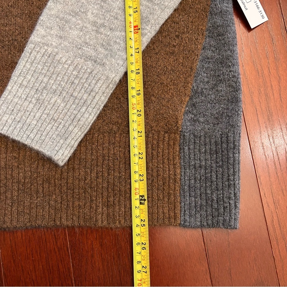 NWT Tribal Mock Neck Colorblock Sweater- Heathered Walnut size M soft washable - Picture 5 of 10